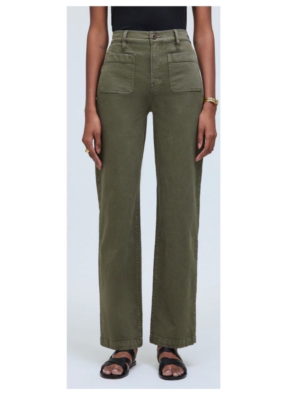 Madewell Emmett Wide-Leg Pants in Olive